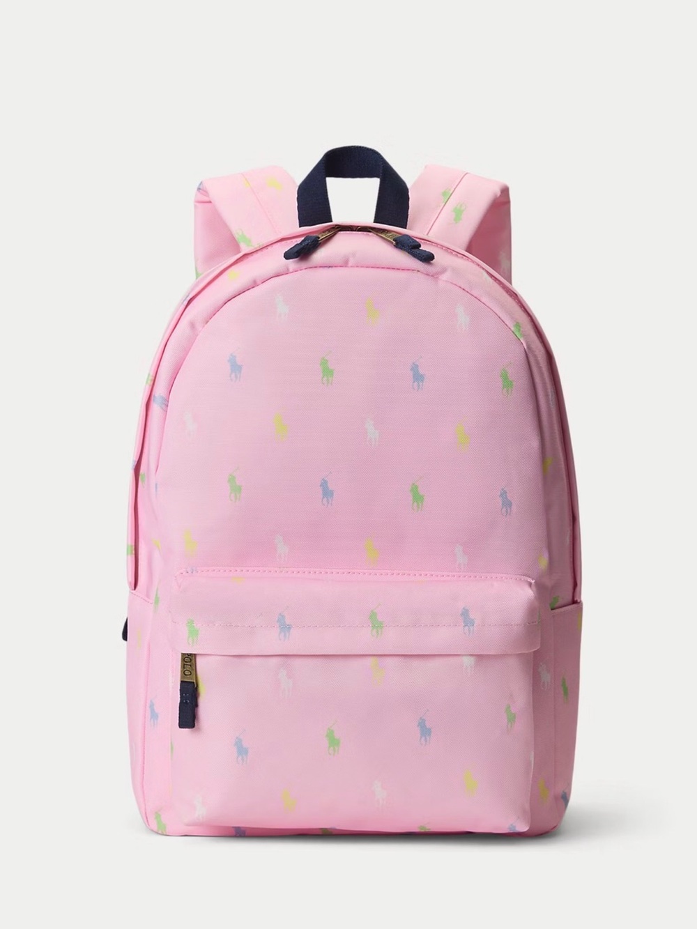 Ralph Lauren Pink Backpack with Multicolor Pony Print